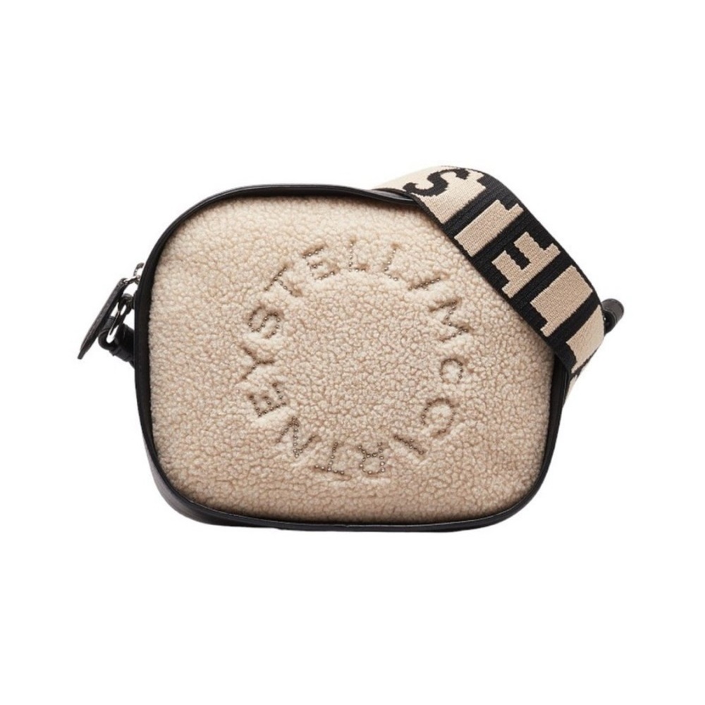 Stella McCartney Crossbody Bag Camera Beige Black Boa